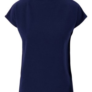 Zusss - Top met Aangeknipte Mouw in Structuur Materiaal - Summer Navy
