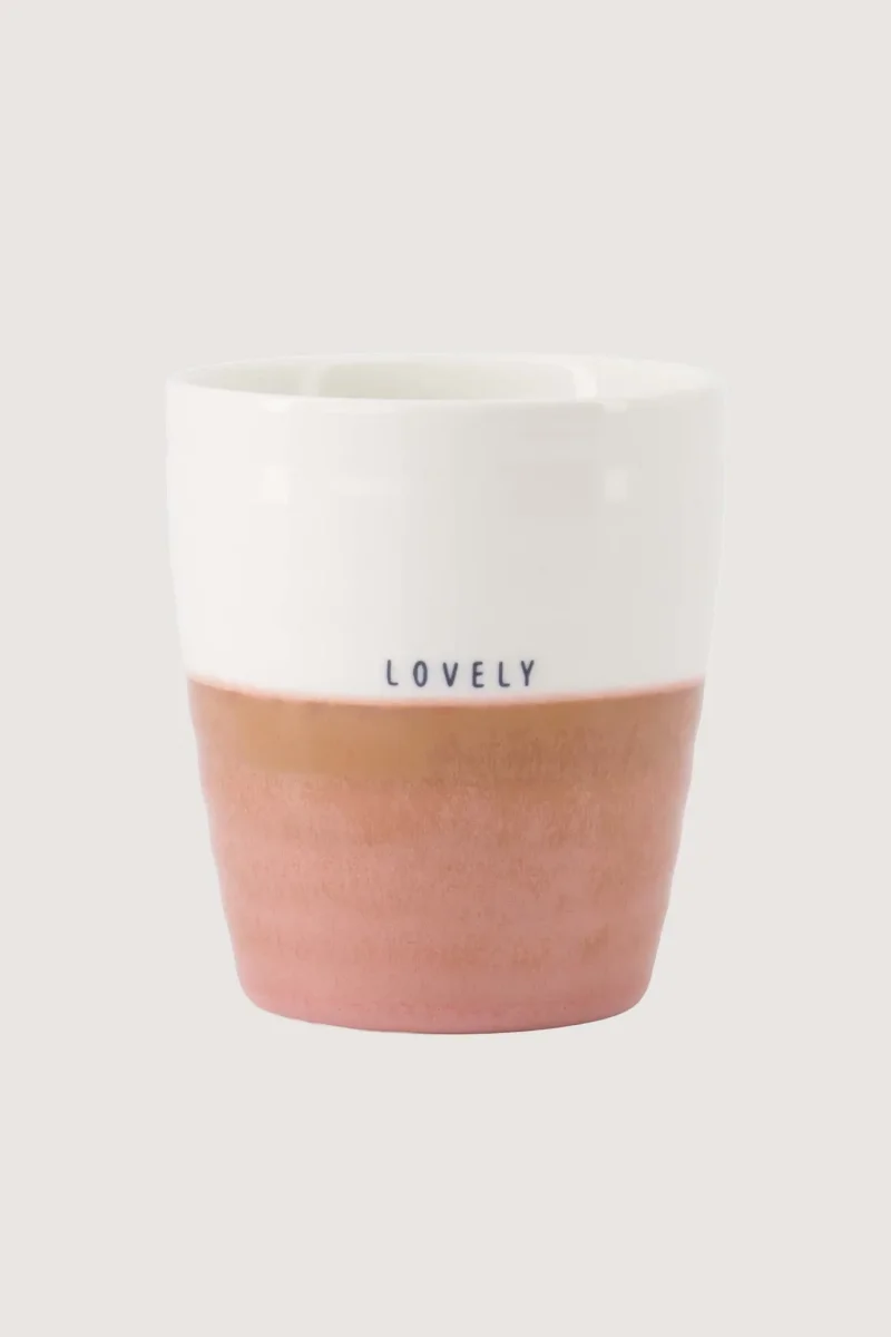 Zusss Koffiemok Lovely - Wit/Donkerroze - Afbeelding 2