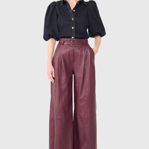 Dollar Burgundy Leer