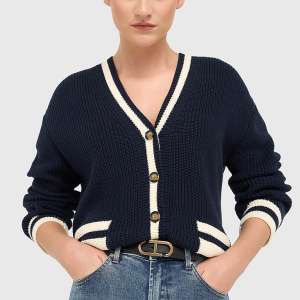 Katoenen Vest Knopen Dames Mars Blauw