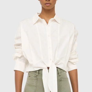Witte Katoenen Strik Blouse Dames David